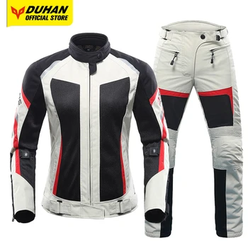 Женская Летняя сетчатая Дышащая мотоциклетная куртка DUHAN, Защита от падения, Одежда для мотокросса, Одежда для велоспорта, Износостойкий Размер S-XL