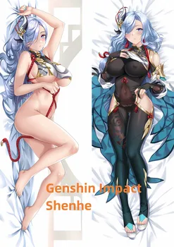 Наволочка из аниме Дакимакура Genshin Impact Shenhe с двусторонним принтом в виде наволочки для Тела в натуральную величину, подарки могут быть настроены по индивидуальному заказу