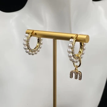 2023 Новые Декоративные женские серьги со стразами с буквами, сережки для ушей для женщин