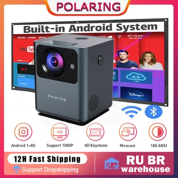 Polaring A2pro Android Проектор 1080P 4D Keystone Android Система 5GWIFI Видеопроектор 180ANSI 9000Lumes Home Camping Proyector