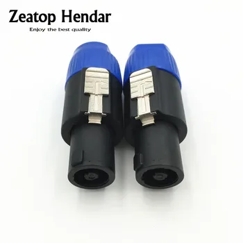 2 шт. Высококачественные 4-контактные кабельные разъемы Speakon, 4-полюсный штекер, штекерный разъем для аудиоколонок, синий
