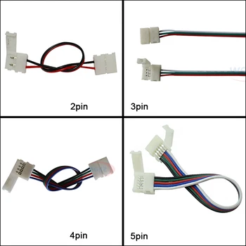 5-100шт 2pin 3pin 4pin 5pin разъем двойной Соединительный кабель Для 3528 5050 WS2811 5050 RGB RGBW светодиодные ленты