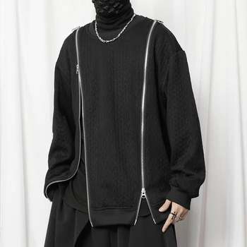 Новый мужской флисовый темно-нишевый дизайн 2023 года, комплекты из флиса на молнии и с круглым воротником в весенне-осеннем пальто