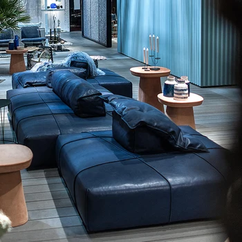 Синий модульный диван-футон Современный Скандинавский уличный Винтажный рождественский диван из пенопластовой губки, ультралегкий диван для всего тела, надувная мебель
