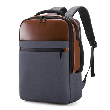 Оксфордский 15,6-дюймовый рюкзак для ноутбука из искусственной кожи для мужчин, зарядка через USB, Водонепроницаемый мужской рюкзак для путешествий, школьная сумка большой емкости