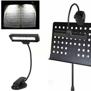Пюпитр с Зажимом для фортепиано 10 светодиодных Профессиональных Перезаряжаемых музыкальных ламп Piano L3n3