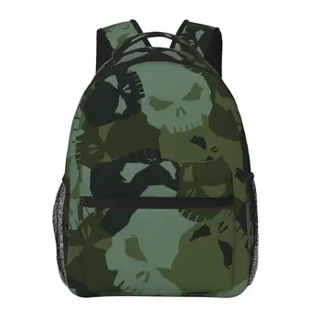 Камуфляжный рюкзак с черепом для девочек и мальчиков, Дорожный рюкзак для подростков, школьная сумка