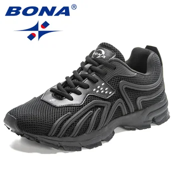 BONA 2023 Новые Дизайнерские кроссовки из дышащей ткани, экшн-кожи, Спортивные кроссовки для тренировок, Мужские нескользящие кроссовки для бега трусцой