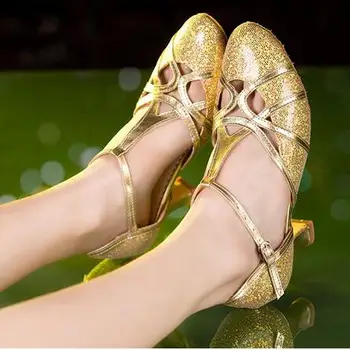 Новинка 2017 года, туфли для латиноамериканских танцев Сальсы на высоком каблуке для девочек, туфли для латиноамериканских танцев с закрытым носком