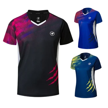 Новые мужские/женские рубашки для бадминтона, спортивные рубашки для тенниса, футболки для настольного тенниса, быстросохнущие спортивные тренировочные рубашки