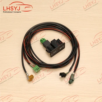 LHSYJ MIB2 USB Carplay Media AUX Переключатель Розетки Установка Кнопки Подключения Жгута Проводов для Фольксваген Гольф MK7 5QD036726E 5G0035222E