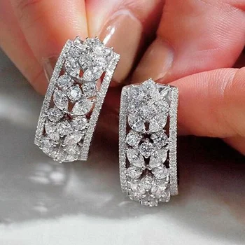 Роскошные Женские серьги из серебра 925 пробы с бриллиантами, сверкающие серьги-крючки из циркона