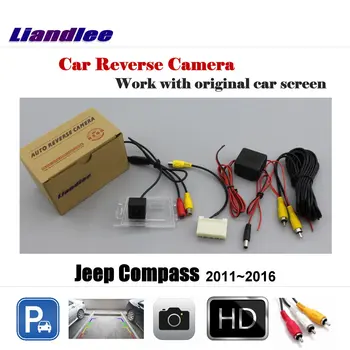 Для Jeep Compass 2011 ~ 2016 Автомобильная камера заднего вида Для парковки Задним ходом АВТО HD Аксессуары CAM NTSC PAL RCA AUX