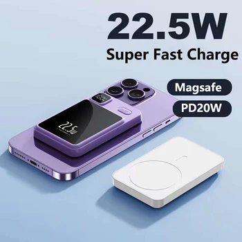 20000 мАч Магнитное беспроводное зарядное устройство Qi Power Bank для iPhone 14 13 12 11 Samsung Huawei Xiaomi Mini 22,5 Вт Быстрая зарядка Powerbank