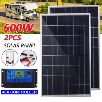 600W500W Комплект солнечных панелей Complete12V Поликристаллический USB Power Портативный Открытый Перезаряжаемый Солнечный Элемент Солнечный Генератор для Дома