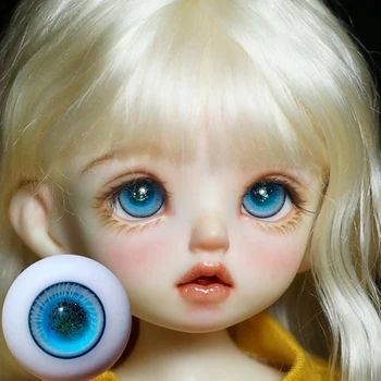 Глаза куклы BJD подходят для 1/3 1/4 1/6 размера, маленькая радужная оболочка, голубые блестящие стеклянные глаза, аксессуары для кукол