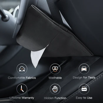 YZ Аксессуары для интерьера автомобиля Коробки для салфеток для Tesla Модель 3 Y Подвесной скрытый держатель коробки для салфеток За Центральными деталями экрана
