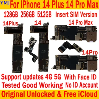 Для iPhone 14/14 Plus/14 Pro/14 Pro Max Оригинальная материнская плата Поддерживает Обновление iOS 4G 5G Бесплатно iCloud Разблокирована Логическая плата
