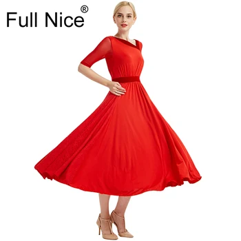 Кружевное платье для бальных танцев с V-образным вырезом и рукавом до половины длины, цельное платье для современных танцев, платье для вальса фламенко, стандартная практика