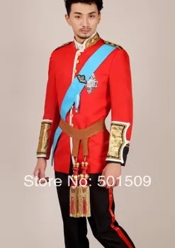 средневековый костюм принца Уильяма красного цвета, включая верхнюю куртку и брюки, костюм очаровательного принца