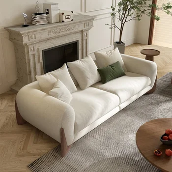 Современный Белый Диван Veet Мягкий Ленивый Дешевый Деревянный Для Гостиной Relax Nordic Sillas Para Sala De Estar Furniture MZY