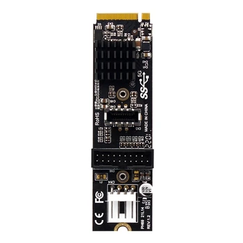 PH69 M.2 M Key PCIe-USB 3.1 Фронтальная карта расширения 5Gb TYPE C + 19/20PIN Адаптер Карта расширения с 4-контактным портовым кабелем