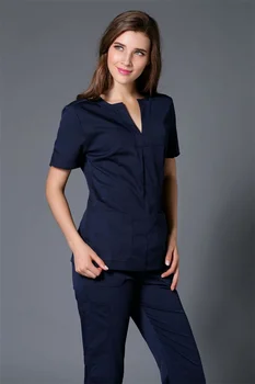 Изготовленная на заказ Хирургическая униформа для женщин, униформа для медсестер, комплекты скрабов, Женская Медицинская одежда для врачей, топы и брюки для клиники