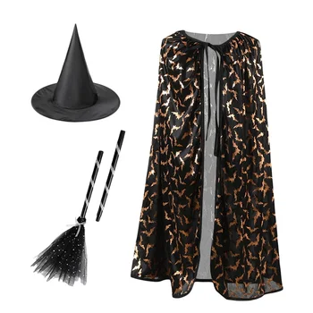 Костюмы на Хэллоуин, крылья летучей мыши-вампира с повязкой на голову, накидка летучей мыши и повязка на голову, Детский костюм для косплея, маскарадное платье для детей ясельного возраста