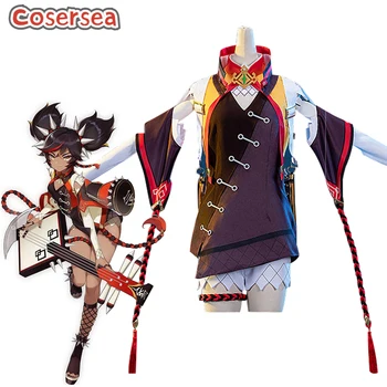 Cosersea Game Genshin Impact Xinyan, Косплей Костюм, Женская форма на Хэллоуин, Жилет, костюм, Сексуальный Наряд