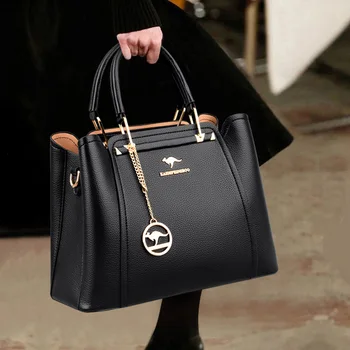 Женские сумки из мягкой кожи, роскошные дизайнерские 3 слоя, сумки через плечо, женские сумки Большой емкости для покупок, Брендовая сумка-мессенджер
