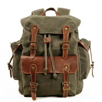 Повседневный мужской рюкзак в стиле ретро контрастного цвета для путешествий, сумка из натуральной кожи в стиле Вестерн Деним s