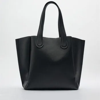 Летняя новая женская сумка, черная базовая сумка для покупок большой емкости, трендовая модная сумка через плечо, сумки через плечо для женщин