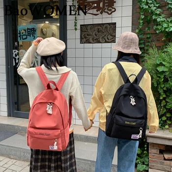 BaoWomen, холщовый рюкзак, женские школьные сумки Большой емкости, Повседневный Дорожный рюкзак для ноутбука для девочек-подростков, сумки для книг, Женский рюкзак