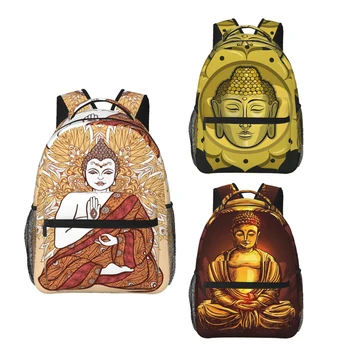 Рюкзак с изображением Будды и орнаментальной мандалы для девочек и мальчиков, дорожный рюкзак, школьные сумки для подростков