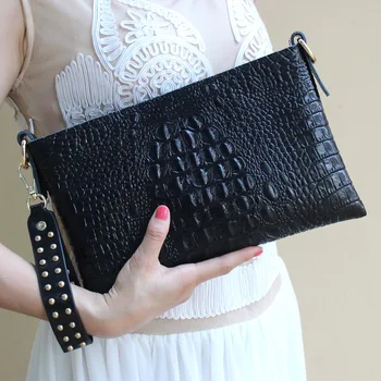 Легкая Роскошная сумка-клатч с принтом крокодиловой кожи, Высококачественная Модная сумка-клатч из натуральной кожи Для женщин, сумка через плечо на одно плечо