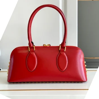 Кожаная сумочка в стиле ретро, высококачественная сумочка с заклепками и цепочкой, новый модный клатч, многофункциональная сумка-джокер под мышками