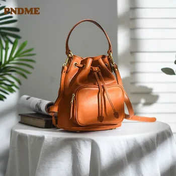 PNDME оригинальная дизайнерская женская милая маленькая сумочка из натуральной кожи для вечеринок на открытом воздухе из мягкой воловьей кожи, женская сумка-мессенджер на запястье