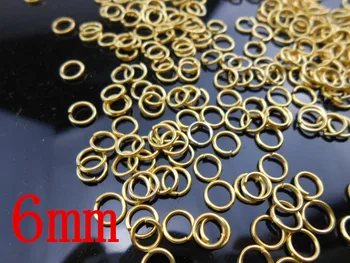 Высокое качество 6 мм 500 шт./лот, золотое открытое кольцо для прыжков, ювелирные изделия 