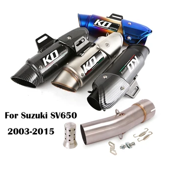 Выхлопная система Среднего Звена Соединительные наконечники Slip On 51 мм Труба глушителя со съемным глушителем Escape Для Suzuki SV650 2003-2015