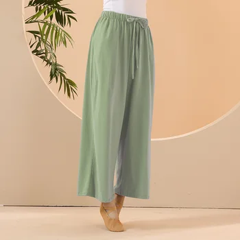 Элегантные и удобные женские брюки для классических танцев: широкие хлопковые брюки для тренировок и выступлений