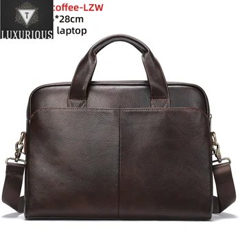 Представительский портфель, сумка для ноутбука из натуральной кожи, Мужская сумка для документов, деловая сумка