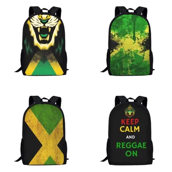 BELIDOME, флаг Ямайки, модный узор, Школьная сумка, Ранец, Персонализированные сумки для книг для подростков, детей, Mochila большей емкости