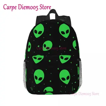 Зеленый Рюкзак для путешествий с инопланетянами, НЛО и звездами, Женская Мужская Школьная сумка для ноутбука, сумки для студентов колледжа, Повседневные сумки