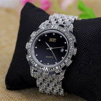 Характер серебряные изделия S925 ювелирные изделия из чистого серебра оптом Таиланд серебряные мужские кварцевые часы-браслет