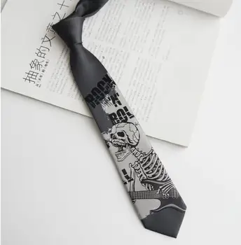 Черный галстук в классическом стиле, галстук в стиле рок, хип-хоп, панк