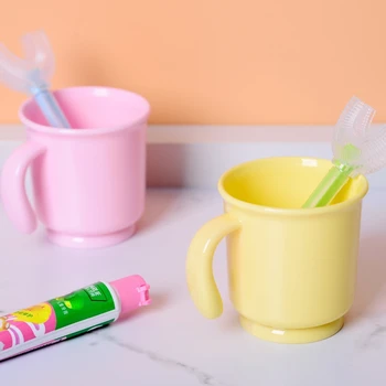 Мультяшная детская Питьевая вода Для Кормления Портативная Пластиковая щетка для мытья зубов С ручкой Для обучения младенцев