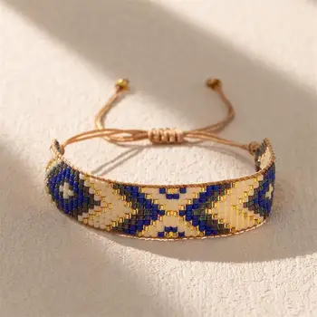 Браслеты ZHONGVI MIYUKI, весенне-летний подарок, плетение из бисера, геометрический персонализированный браслет, модные украшения в богемном стиле оптом