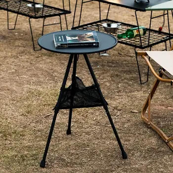 Открытый кемпинг портативный стол легкий складной маленький круглый стол подъемный простой чайный столик кемпинг штатив чайный столик тарелка