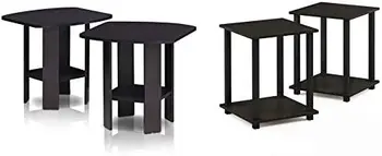 Дизайнерский приставной столик, 2 комплекта, Французский дуб Серый/ Черный & Andrey Комплект из 2 приставных столиков/Приставной тумбочки/Прикроватной тумбочки с ящиком для белья Dr