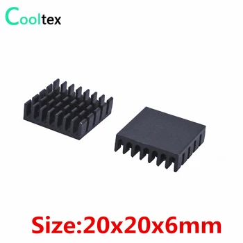 (500 шт./лот) 20x20x6 мм Алюминиевый радиатор Экструдированный радиатор теплоотвода для охлаждения электронных микросхем RAM Cooler